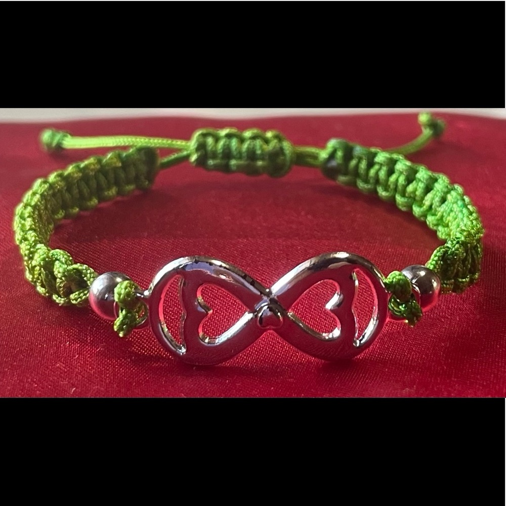 New Threaded String with Infinity Love Silver Tone Charm Bracelet
